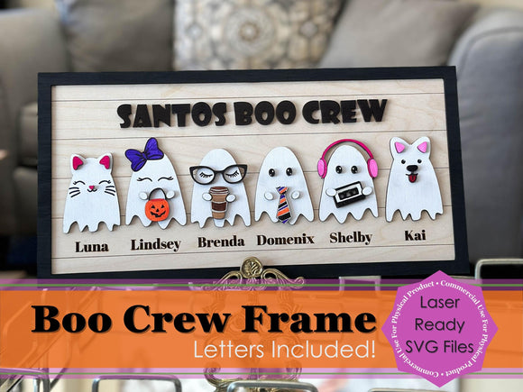 Boo Crew Halloween Frame Laser Cut File